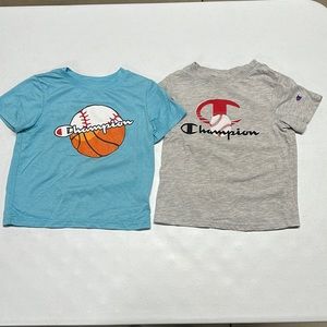 2x lot Champion boy’s short sleeve tee shirts sz 3T